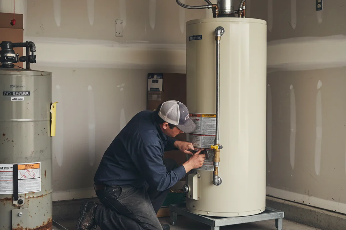 Water heater and shutoff valve replacement in Kansasville