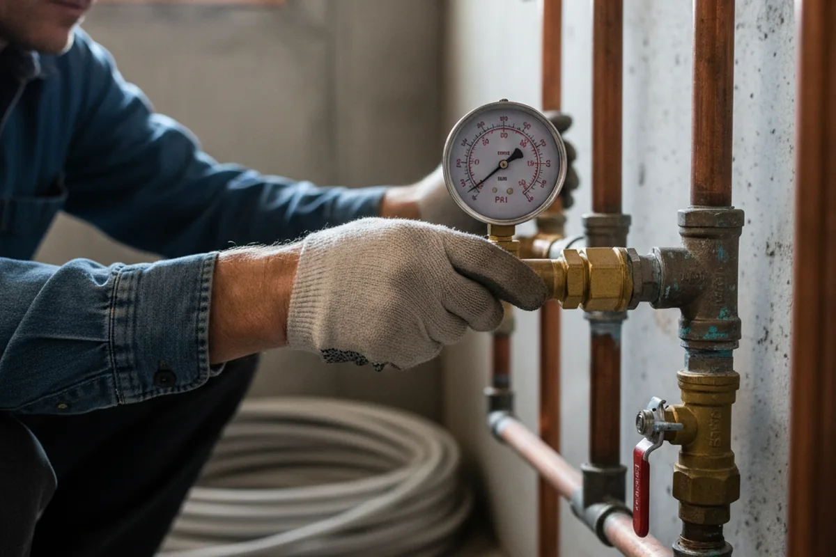 Pressure testing a repaired line during Water Line Repair in Kansasville